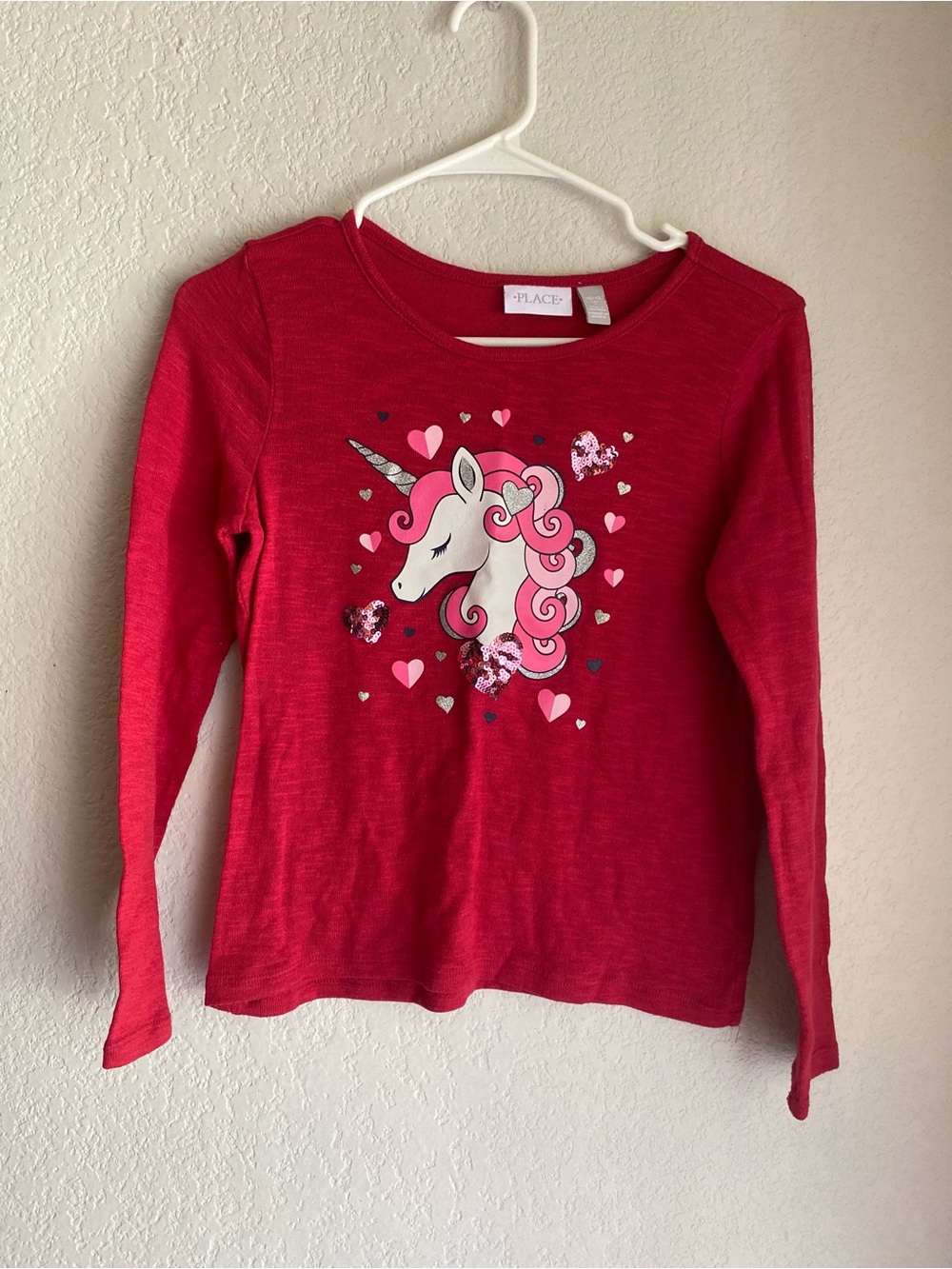 The Children's Place Red & Pink Unicorn Long-Sleeve Tee